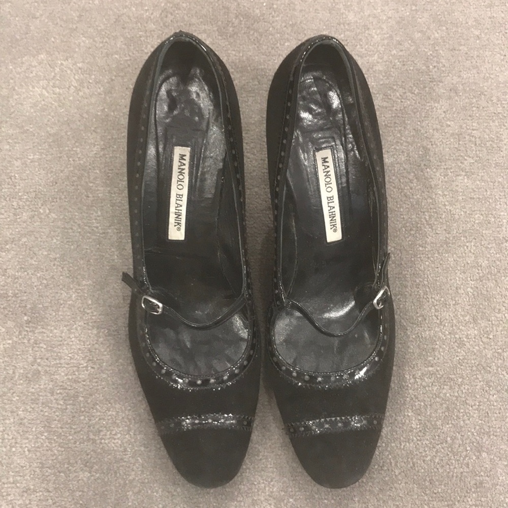 Manolo Blahnik Round Toe Mary Janes